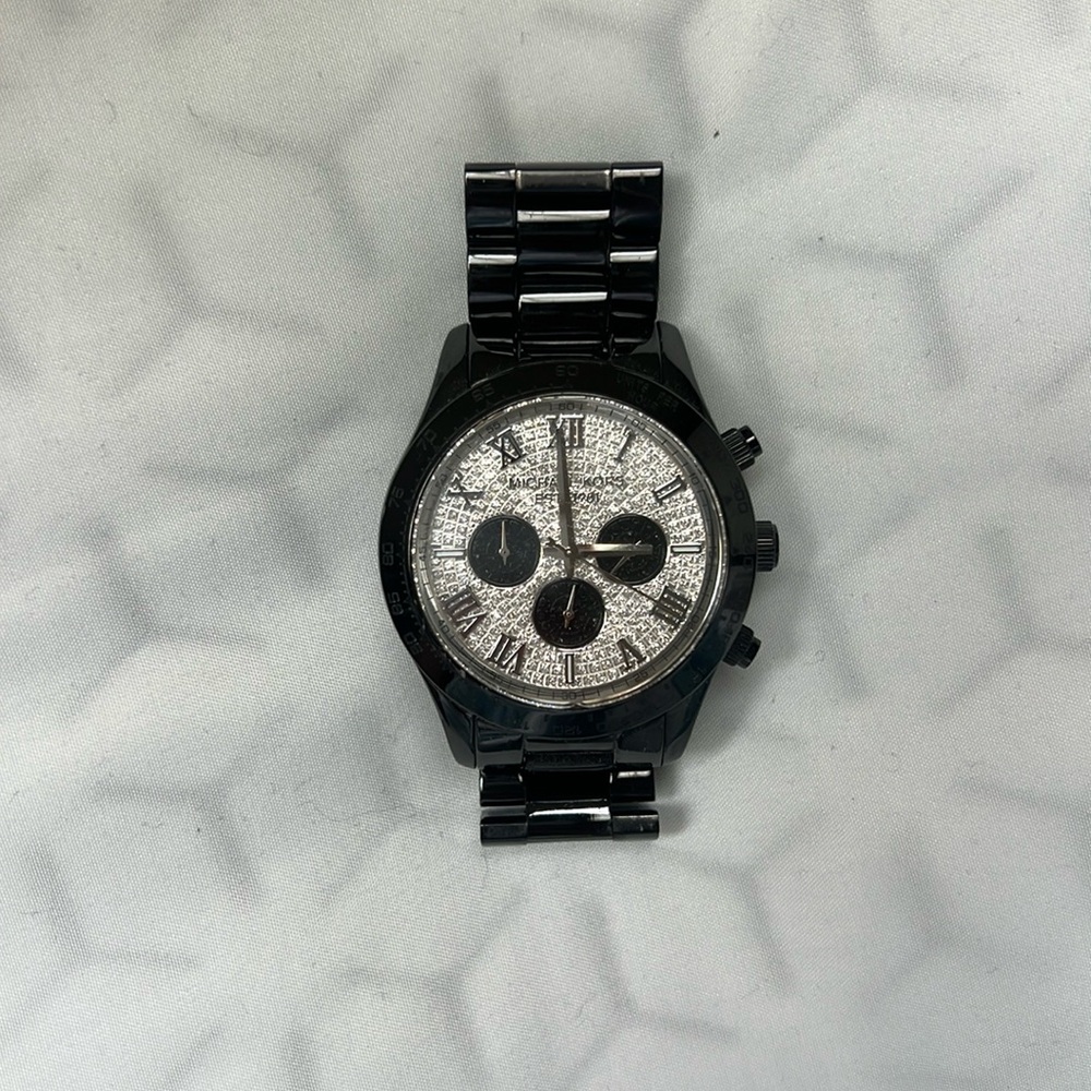 Michael Khors 5668 Layton Black Chronograph Womens Watch.